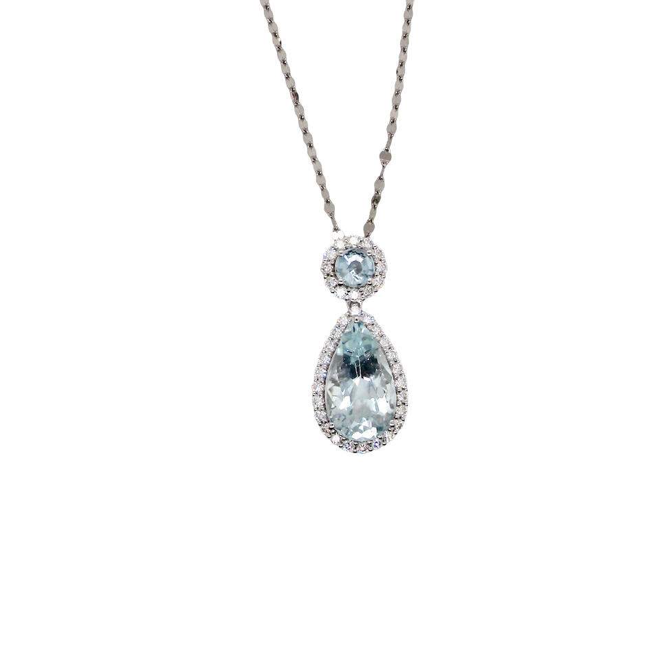 A fabulous Aquamarine and Diamond pendant