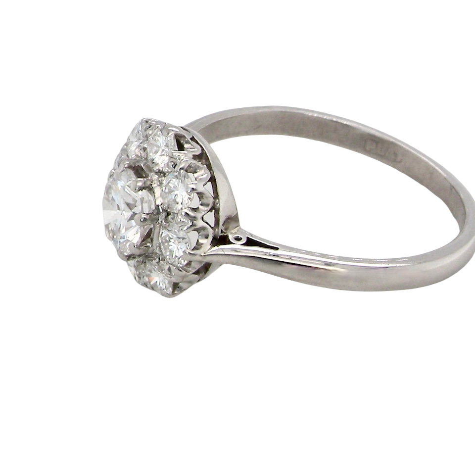 Diamond ring on a white background