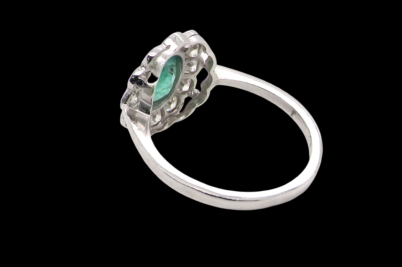 A fabulous Emerald and Diamond cluster ring