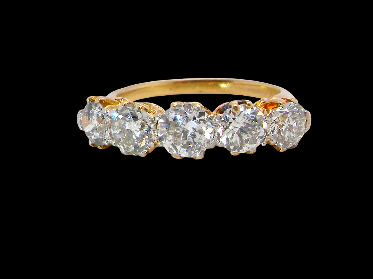 A fabulous five stone diamond ring.