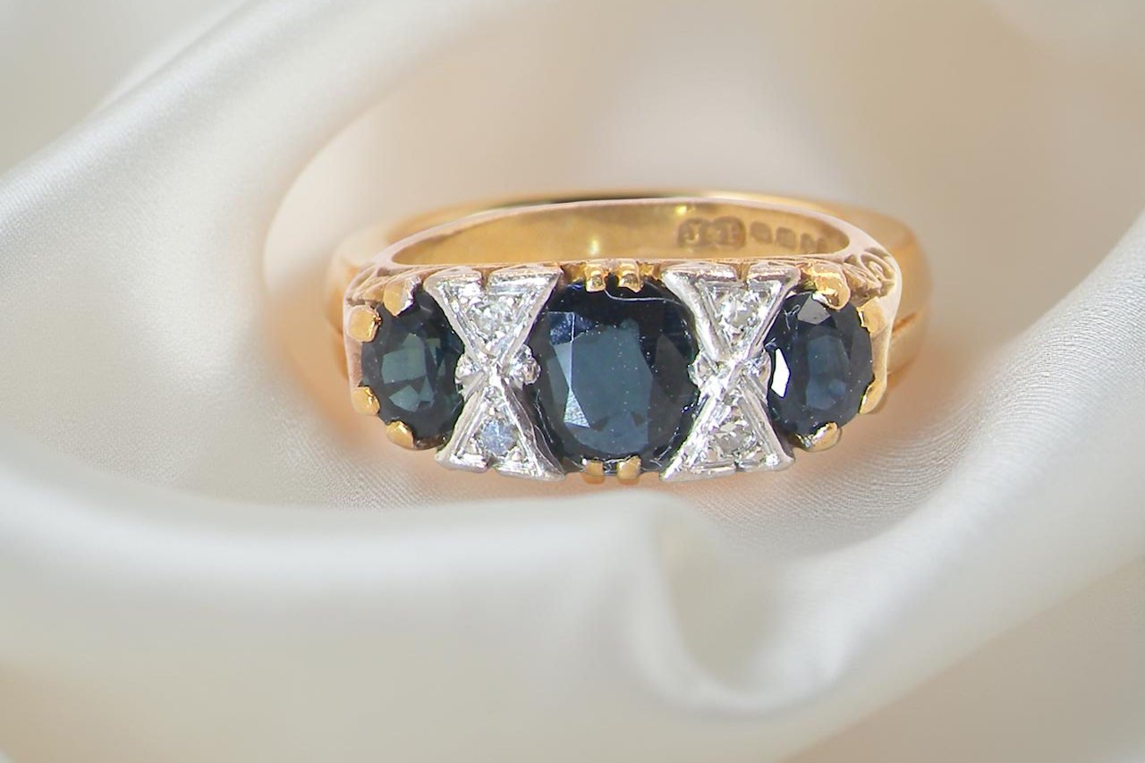 A faithful reproduction of a Victorian design. This ring from the early 1970s has copied the original boat style from that period. 