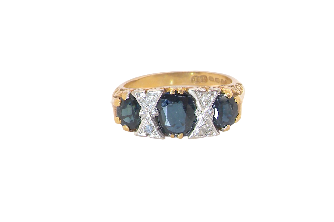 A faithful reproduction of a Victorian design. This ring from the early 1970s has copied the original boat shaped style from that period. 