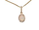 A fine opal and diamond pendant