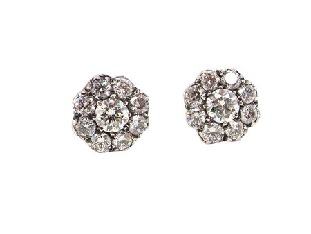 A fine pair of Diamond Cluster Earrings