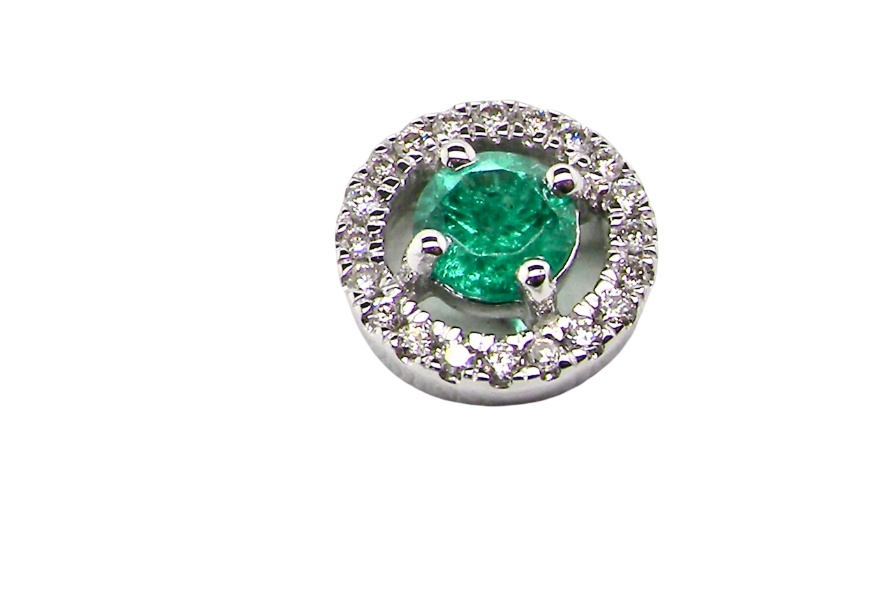 A fine pair of NEW Emerald and Diamond earrings
