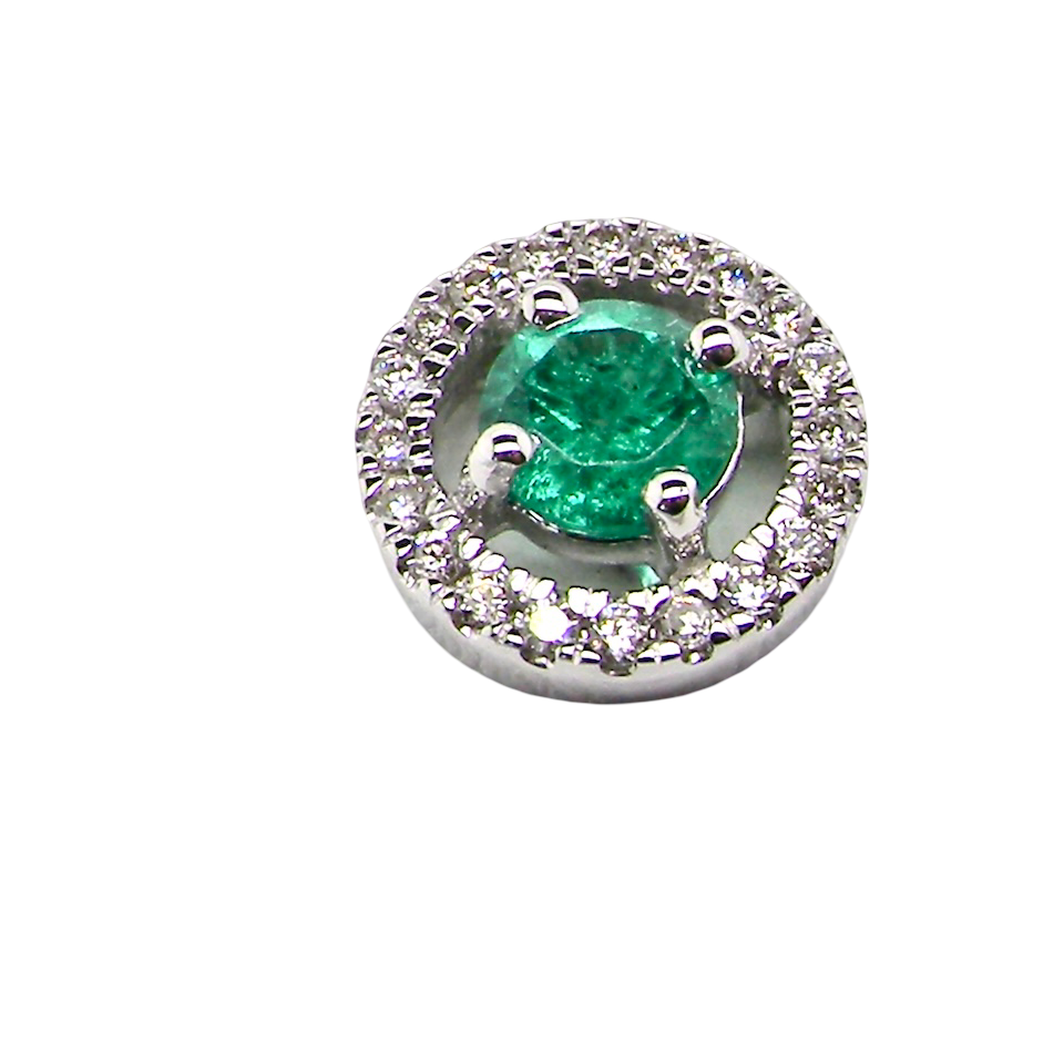 A fine pair of NEW Emerald and Diamond earrings