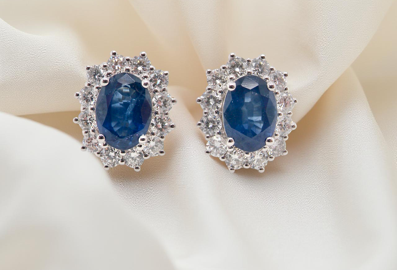 A fine pair of Sapphire and Diamond earrings