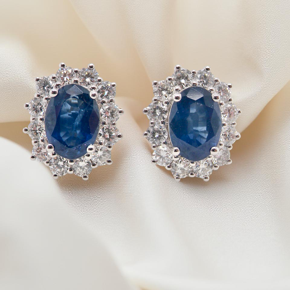 A fine pair of Sapphire and Diamond earrings