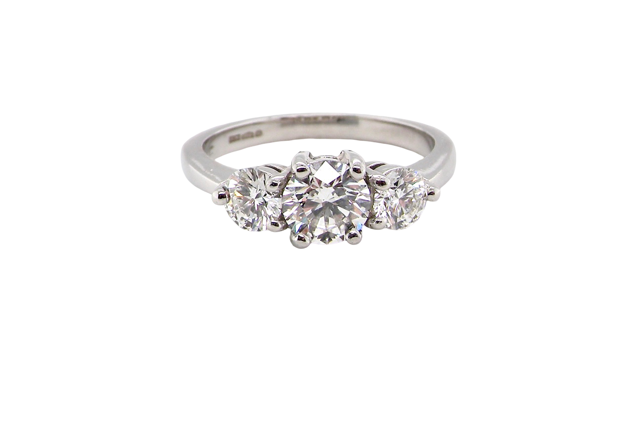 A fine platinum Diamond Trilogy Ring