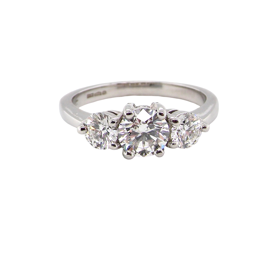 A fine platinum Diamond Trilogy Ring