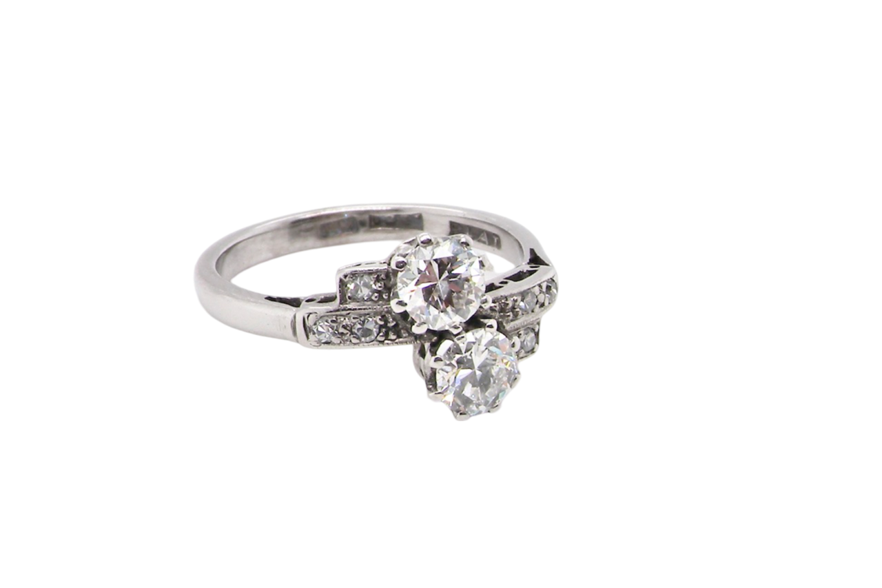 A fine two stone Toi et Moi Diamond Ring