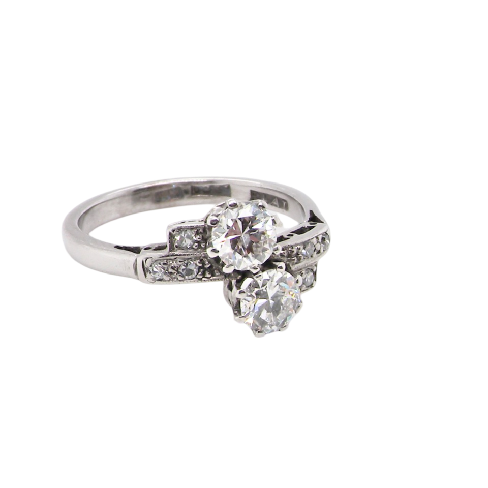 A fine two stone Toi et Moi Diamond Ring
