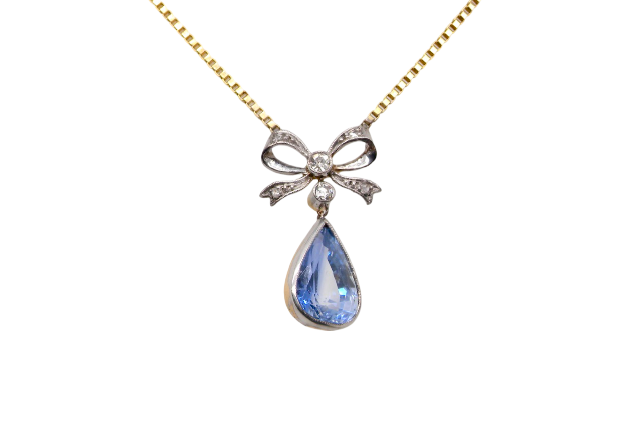 A fine vintage Sapphire and Diamond pendant