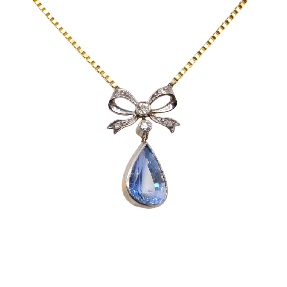 A fine vintage Sapphire and Diamond pendant