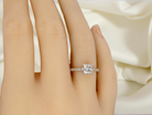 A fine white gold solitaire diamond ring