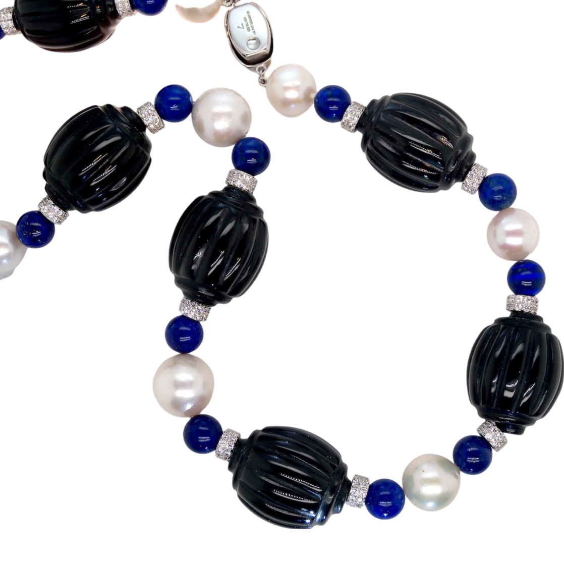 A gemstone and pearl necklace