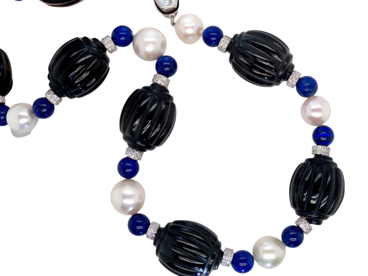 A gemstone and pearl necklace
