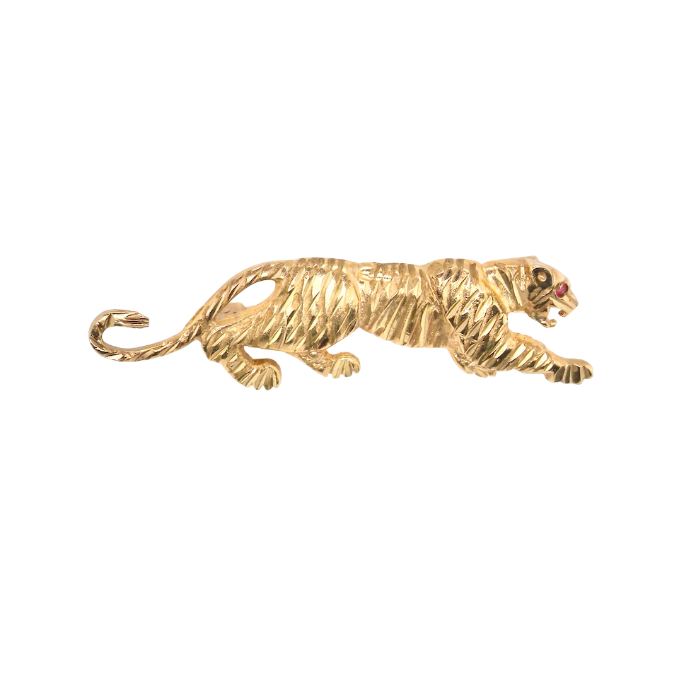 A gold* Tiger Brooch