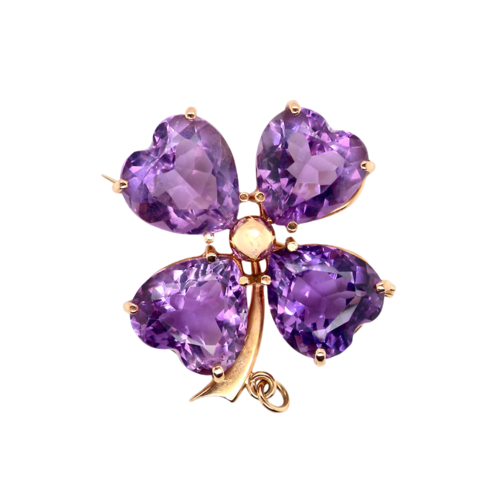 A gorgeous amethyst brooch