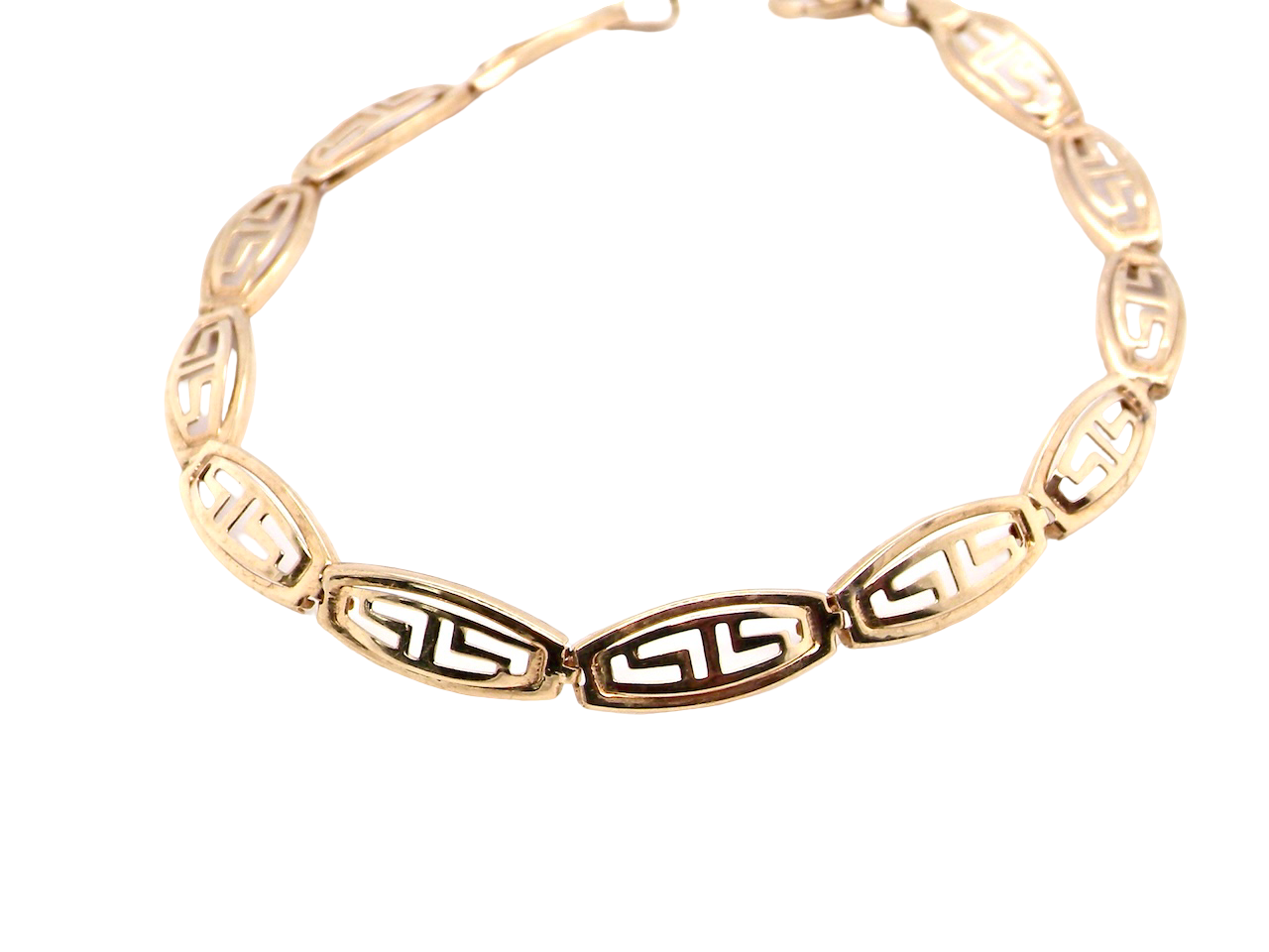 A greek key style gold bracelet