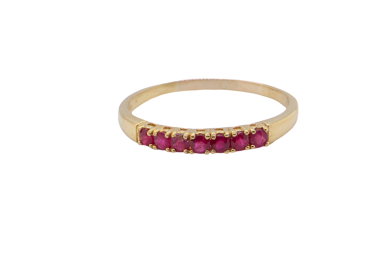 A half hoop ruby eternity ring