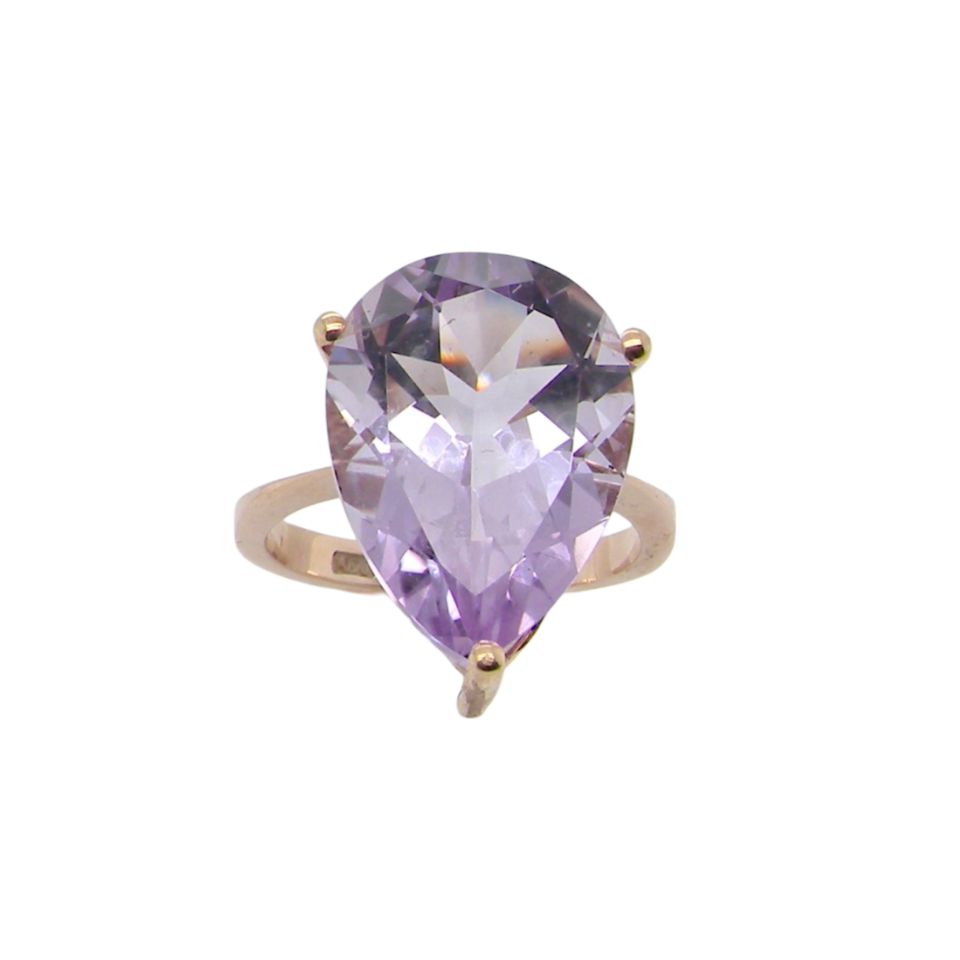 A handmade Amethyst dress ring