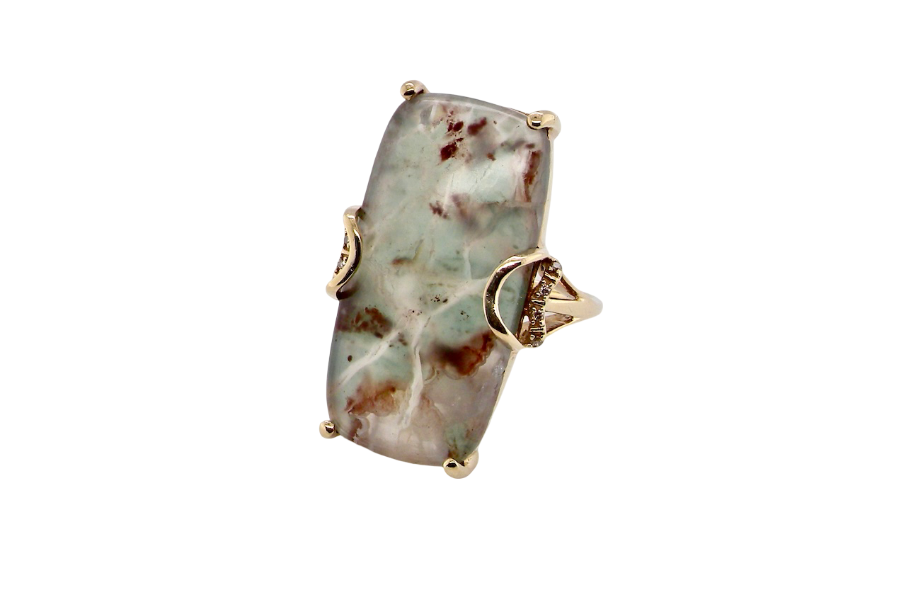 A large Moss Agate dress ring