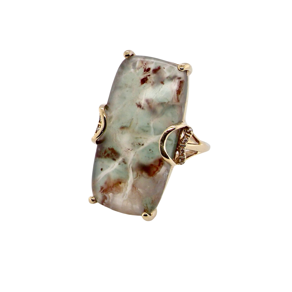 A large Moss Agate dress ring