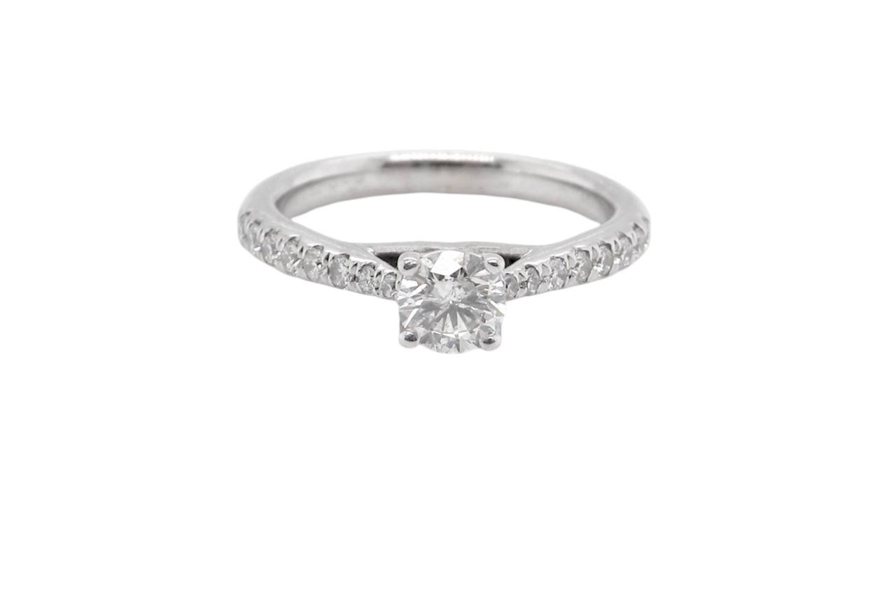 A white gold solitaire Diamond ring