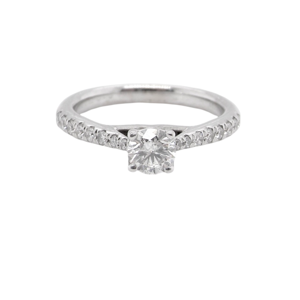 A white gold solitaire Diamond ring