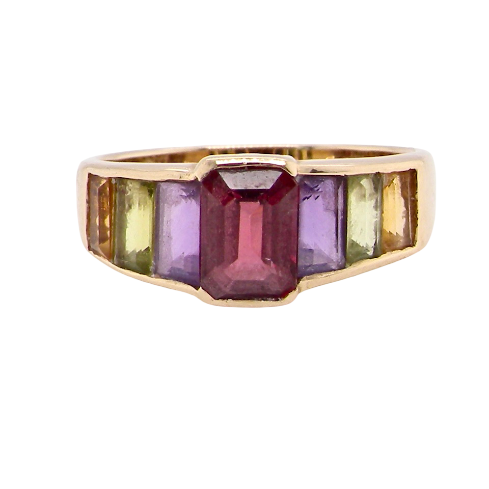 A multi gemstone dress ring