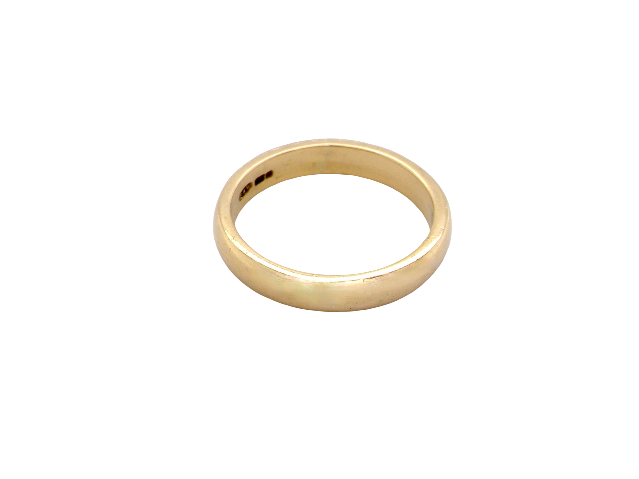 A narrow 18 carat gold wedding ring