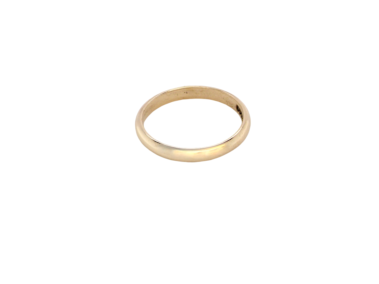A narrow 9 carat gold wedding ring