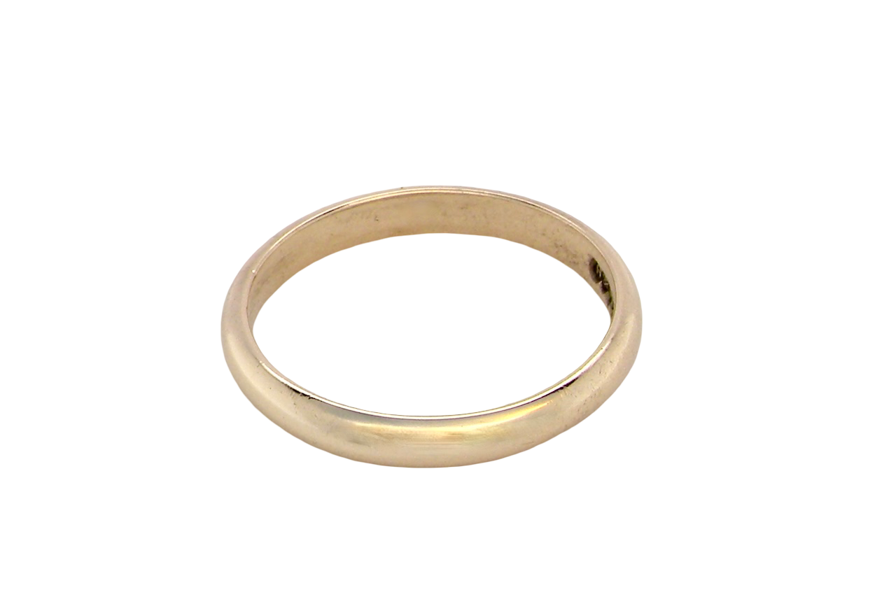 A narrow 9 carat gold wedding ring size Q