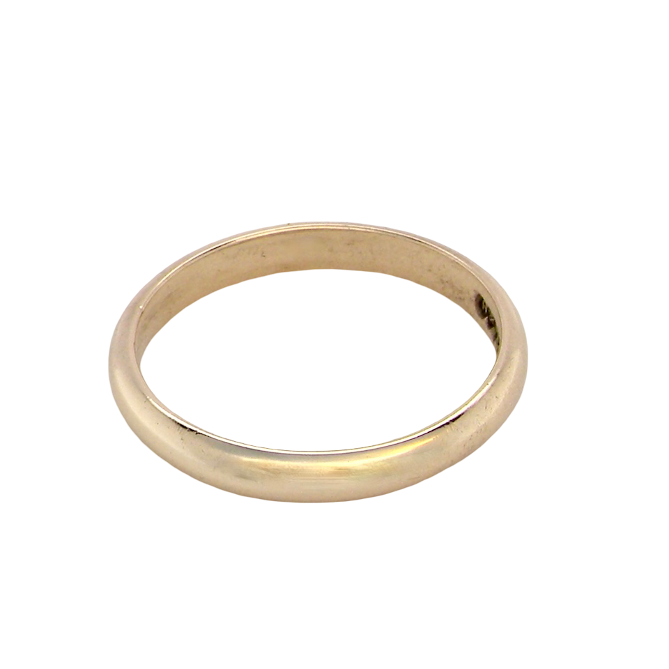 A narrow 9 carat gold wedding ring size Q