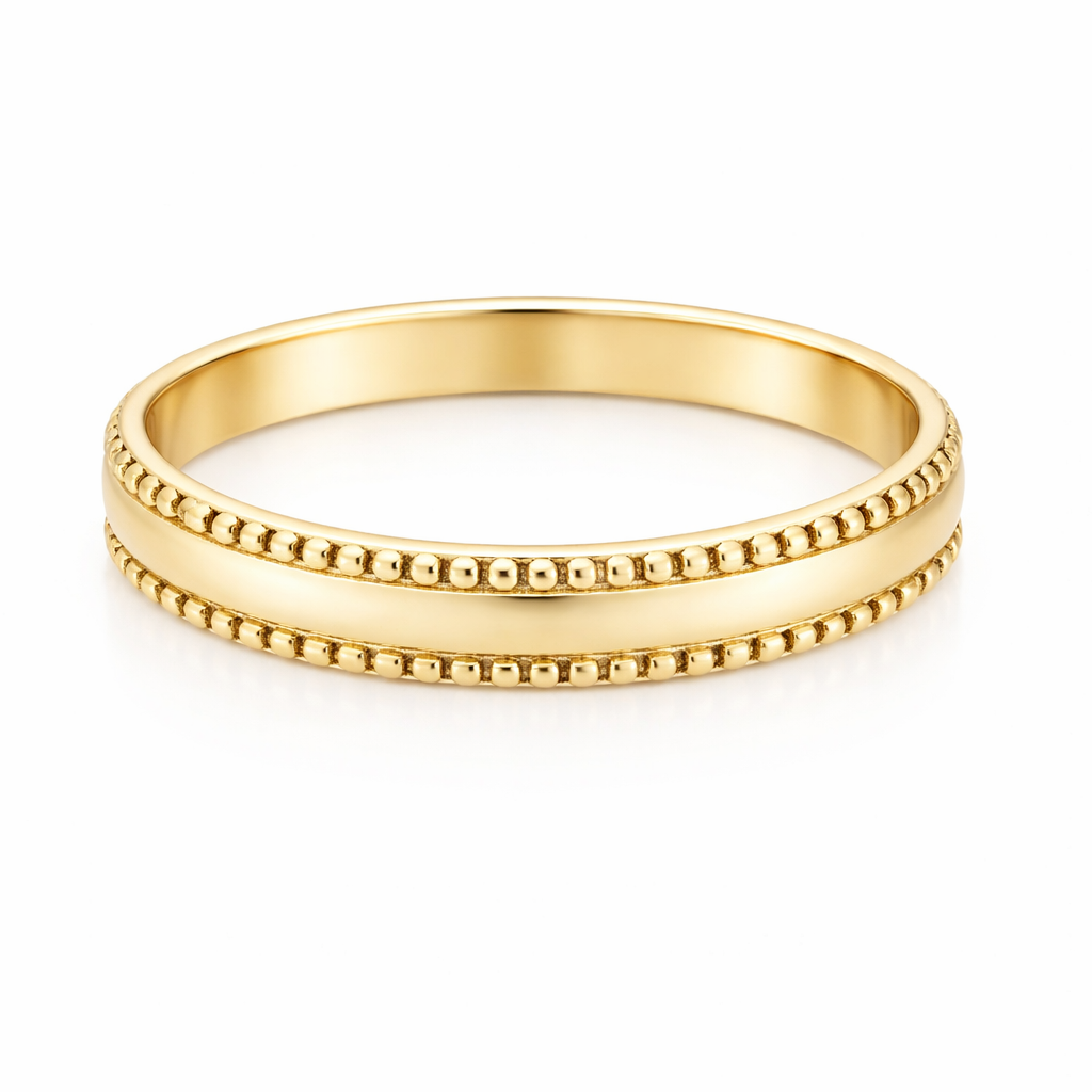 A narrow wedding ring, width 3.8mm, weight 2.3grams.