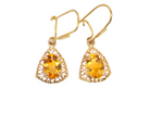A pair of Citrine drop earrings