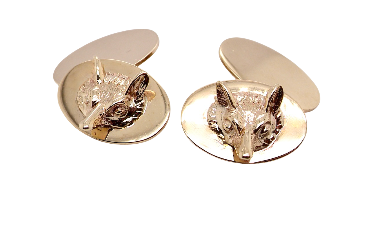 A pair of Fox Head cufflinks