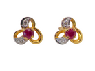 A pair of Ruby and Diamond earrings