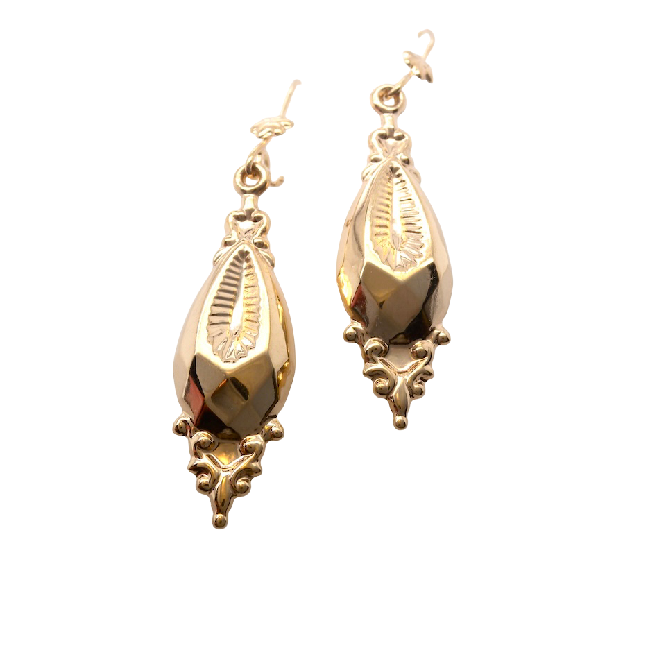 A pair of Victorian Style 9 carat Gold Drop Earrings