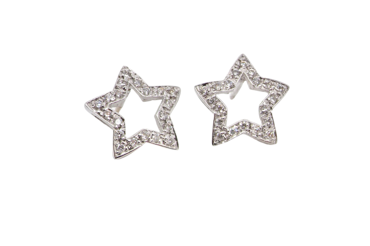A pair of diamond Star shaped earrings