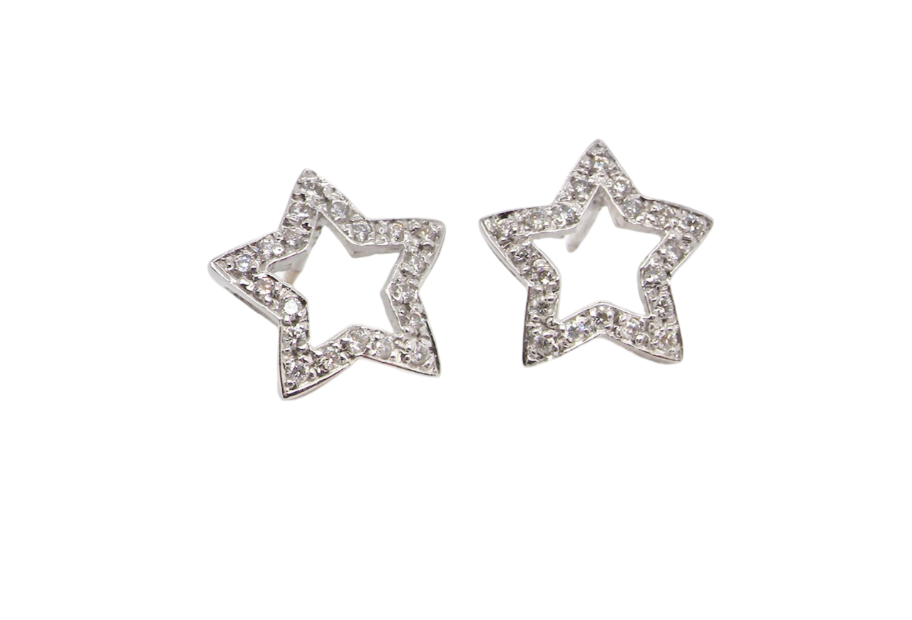 A pair of diamond Star shaped earrings