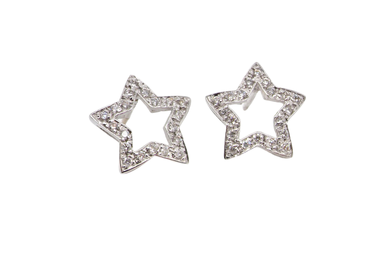 A pair of diamond Star shaped earrings