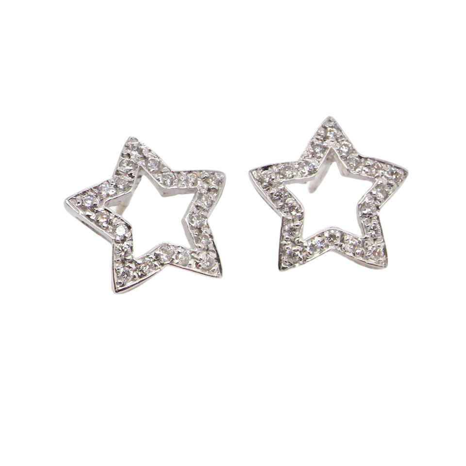 A pair of diamond Star shaped earrings