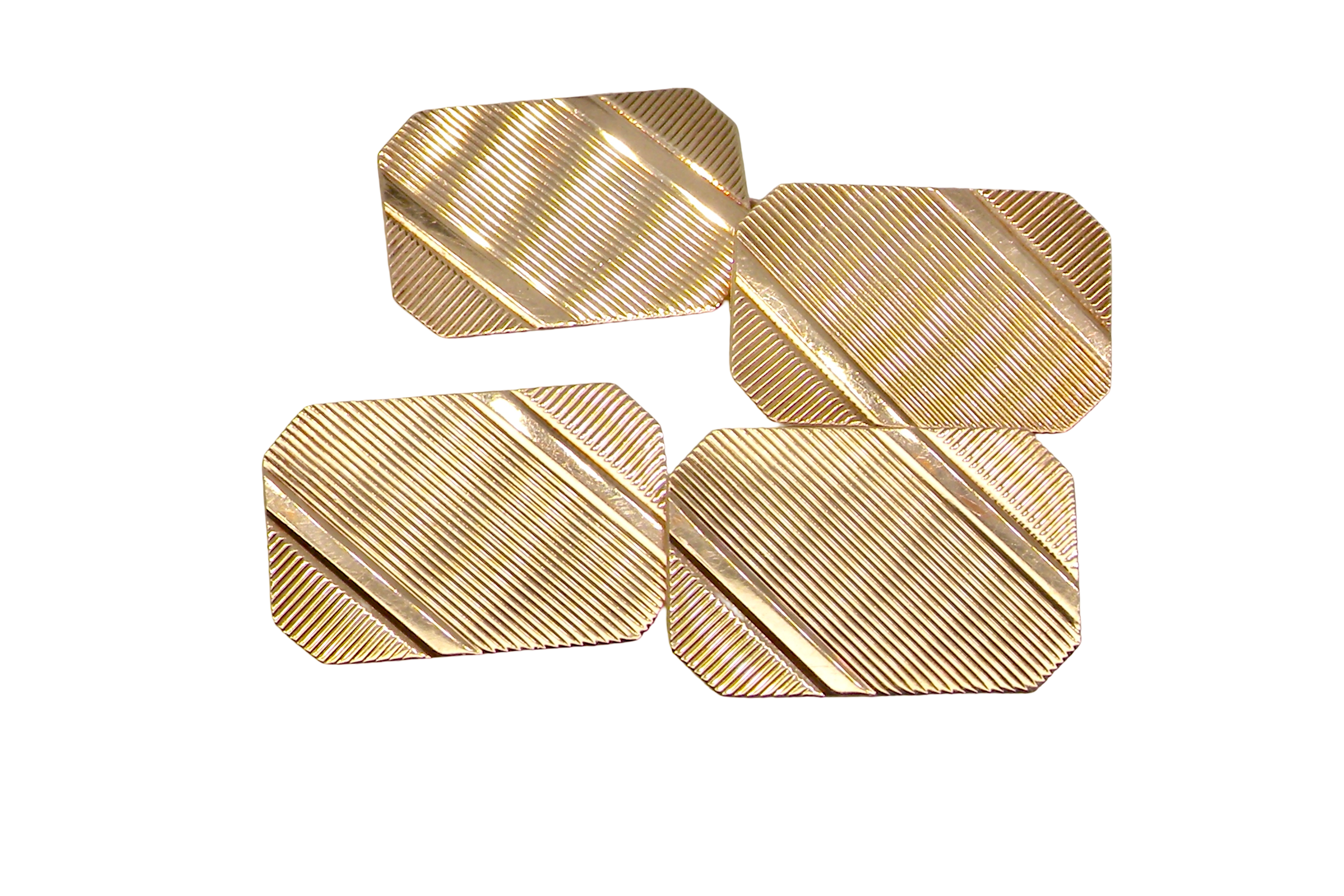 A pair of double link cufflinks. Each rectangular in shape, measure 18x12mm. 