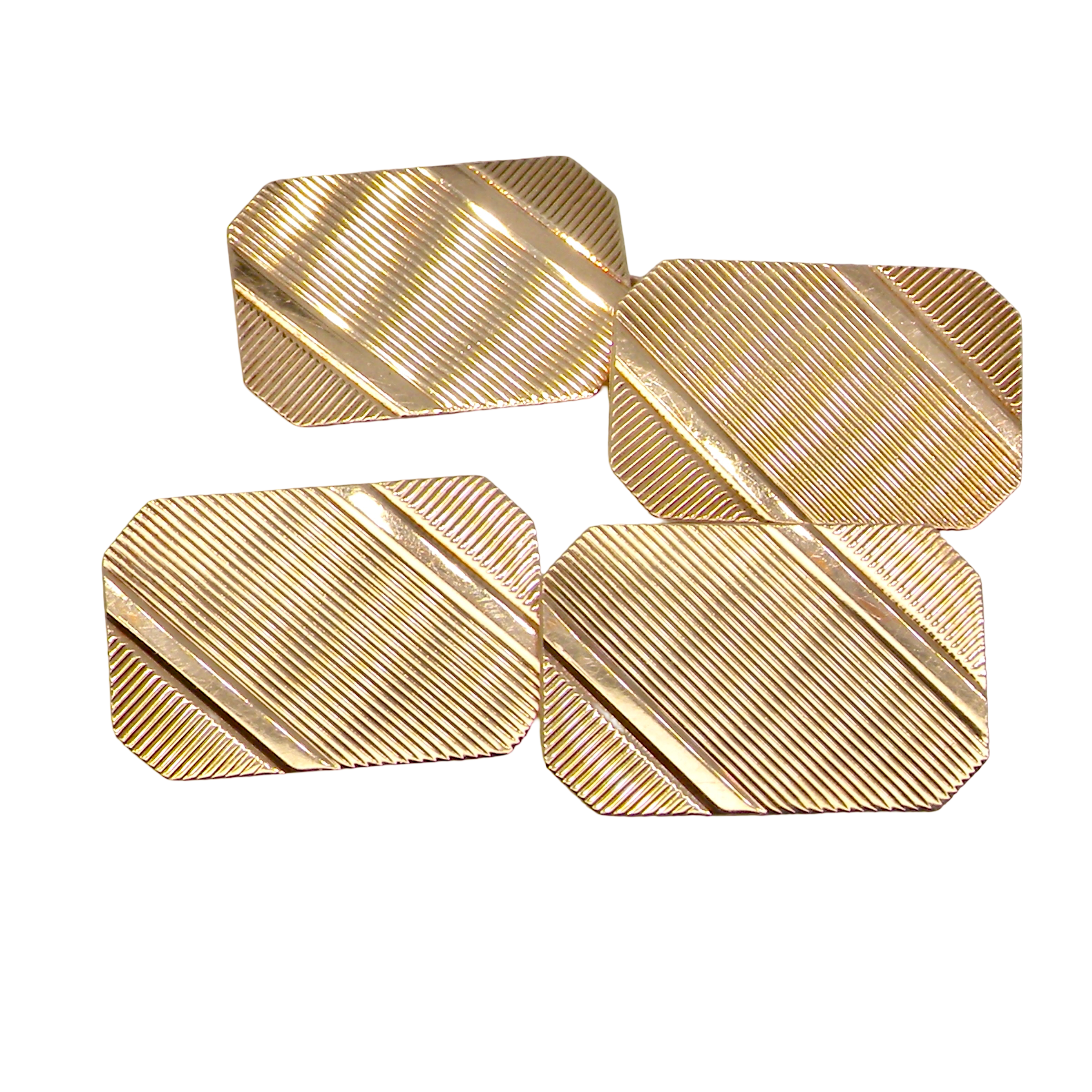 A pair of double link cufflinks. Each rectangular in shape, measure 18x12mm. 