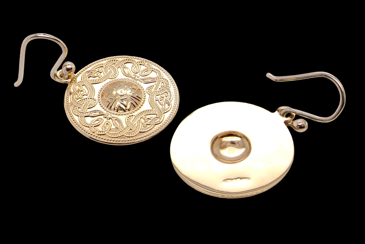 pair of round shaped earrings