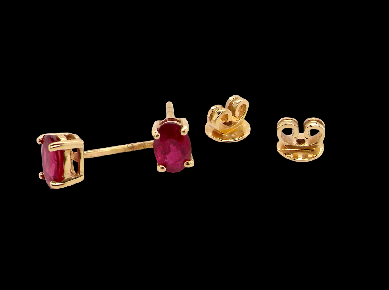 A pair of ruby earrings
