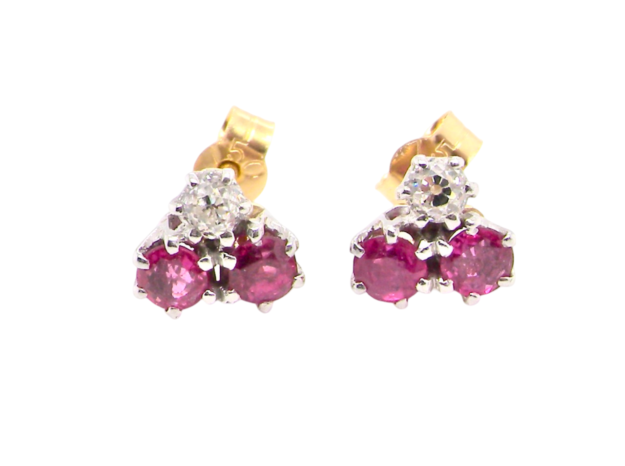 A pair of vintage Ruby and Diamond earrings