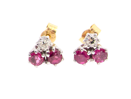 A pair of vintage Ruby and Diamond earrings